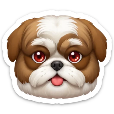 Shih Tzu dog drunk and tired sticker