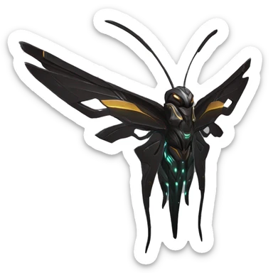 warframe-hawkmoth-sharp-wings-inaros-prime-black-no-effects-simplistic sticker