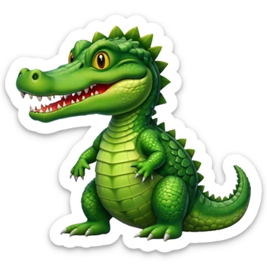 full body of alligator, front view sticker