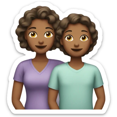 Mom with two kids sticker