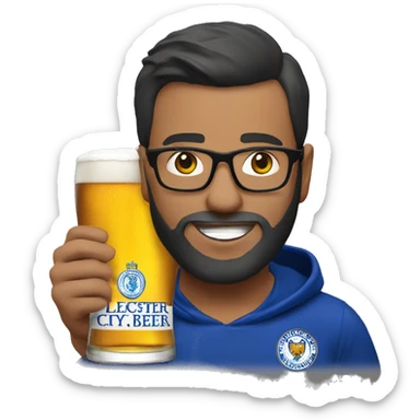 leicester city fan holding pint of beer sticker