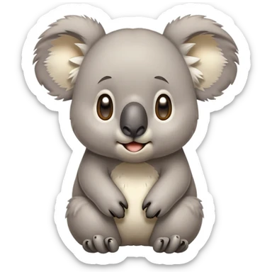 A derpy, confused-looking anime-style koala with a goofy expression and a bit of drool coming from its mouth. sticker