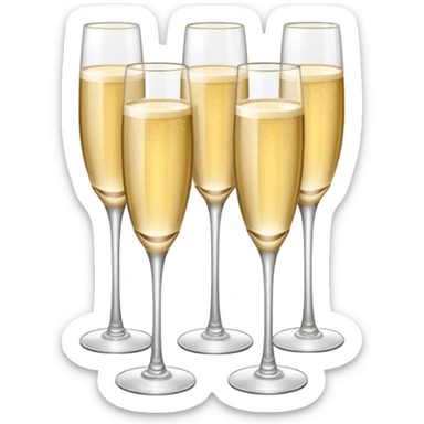 three tier tall tower made of coup champagne glasses sticker