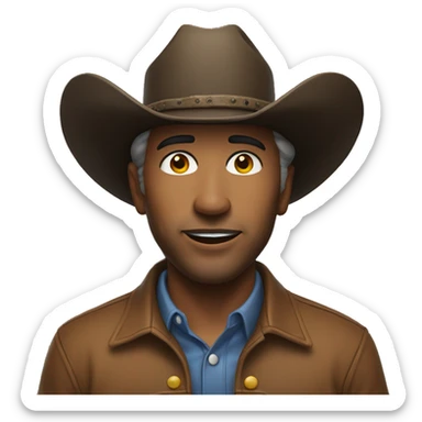 realistic portrait of a man in a cowboy hat sticker