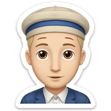 A Jewish male with a large nose and a dome on his head sticker