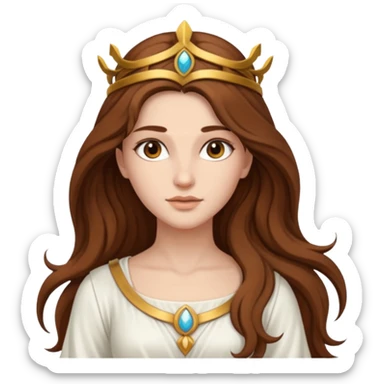 Libertas, Freedom Goddess from Rome Mythology with long brown hair, white outfit sticker