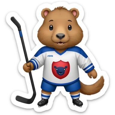 capybara ice hockey player sticker