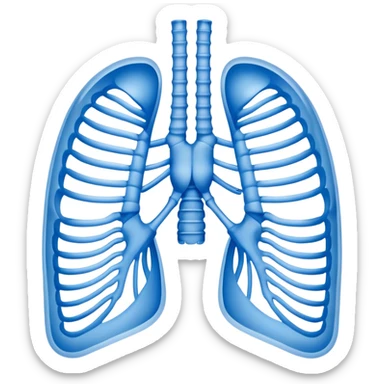 ribs that is in an xray format make it blue and white blue backround and white ribs  sticker