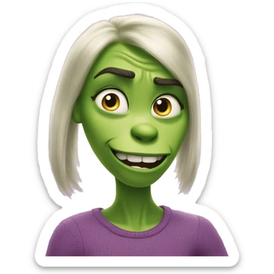 disgust ( from inside out ) x grinch has green skin sticker