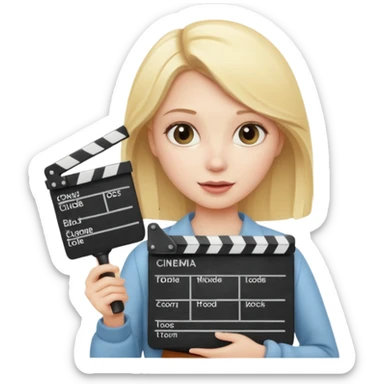 Blonde girl studyng cinema sticker