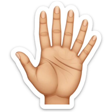 the Arabic middle finger, khod symbol. an open palm with the middle finger bent down a little more than 90 degrees sticker