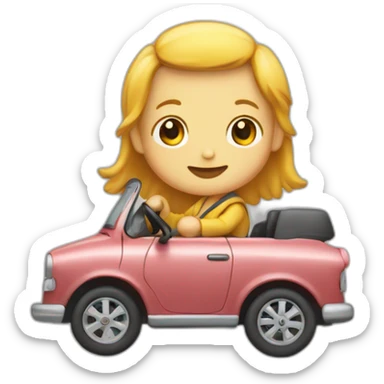 Un enfant sur une voiture sticker