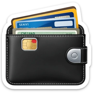 Wallet with Drivers License and Credit Card inside sticker