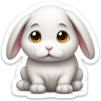 cute sad bunny sticker