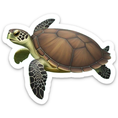 Sea turtle swimming  sticker