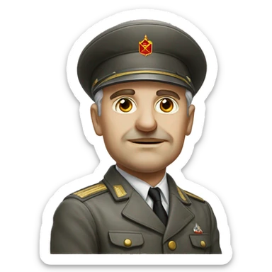 soviet engineer diplomat full scale photoealistic serious sticker