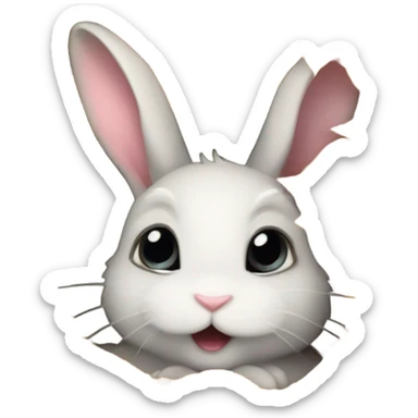 Baby bunny hiding sticker