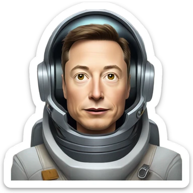 Elon musk riding in a rocket ship sticker