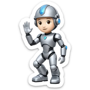 Futuristic Construction company AI prompt engineer mascot" Theme is climb higher" sticker