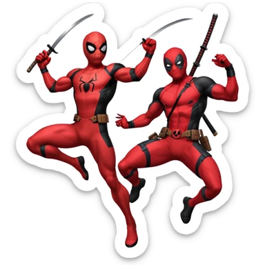 Spider-Man and Deadpool sticker