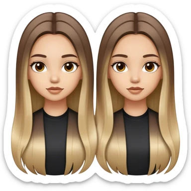 Chica con cabello liso largo y con balayage sticker