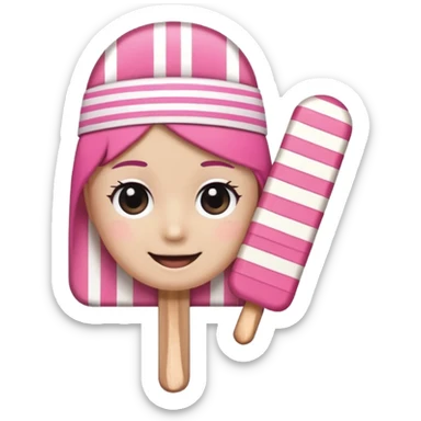 monochrome popsicle with eyes and headband wearing sticker