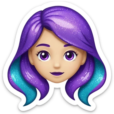 Glitter Roxo e Ciano Seta para direita sticker