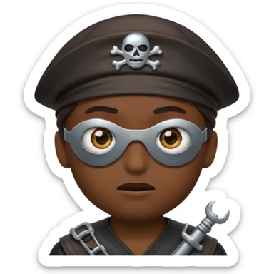 animated emoji for a player called prophet of doom I Dont Know shruging emote needs to be white male space pirate themed and dark sticker