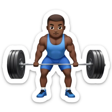 powerlifter with blue shorts perfoming deadlift sticker