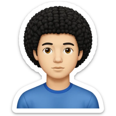 Light skinned young man with short curly black afro sticker