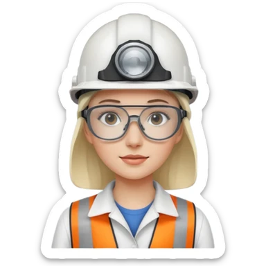Ingeniera industrial mujer con casco blanco sticker