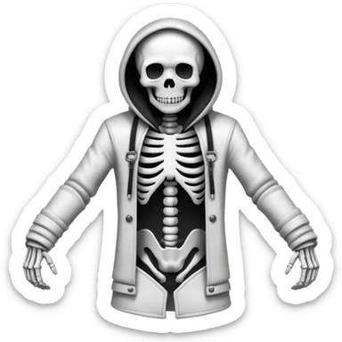 make a graffiti sticker that says STRAIGHT PSYCHO with a skeleton in a straight jacket sticker