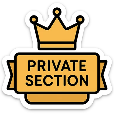luxury logo for 'private section', gold accents, VIP badge or crown, elegant sticker