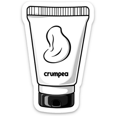 crumpled empty hand cream tube, flattened and wrinkled, cap on, no cream left sticker