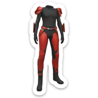 futuristic armored pants color red sticker
