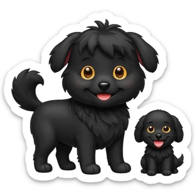 perro negro emoji para copiar y egar sticker
