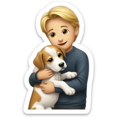 un chien sur un enfant sticker