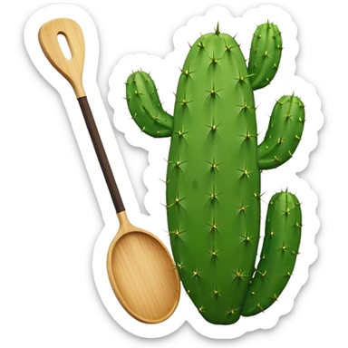 Create a single emoji of a Mexican edible nopal cactus, without thorns or spines. It should look like the smooth, green paddles of a nopal ready to be cooked or eaten in Mexico. No flowers, no pot, no desert background — just one clean, bright green, soft nopal paddle. Minimalistic emoji style. sticker