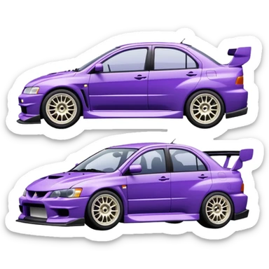 Mitsubishi lancer Evo viii purple and half white  sticker