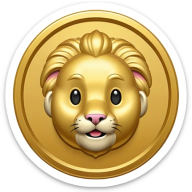 hey help me generate a flat golden token that has only ther head of my companies mascot in the center can you do that for me? sticker