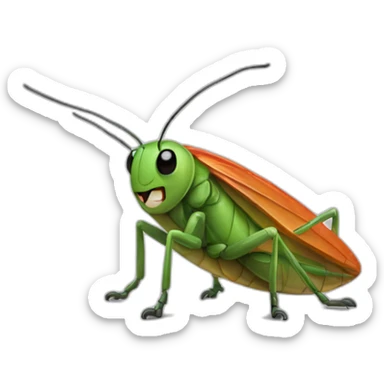cute Anthropomorphic cricket sticker