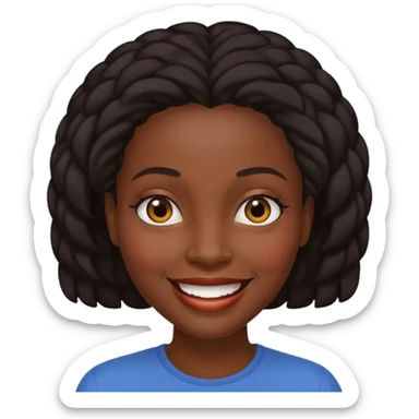 A black women with a massive head sticker