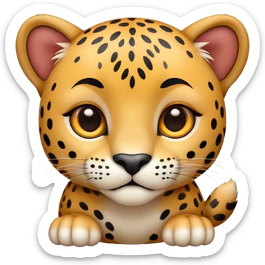 a cute and adorable jaguar sticker