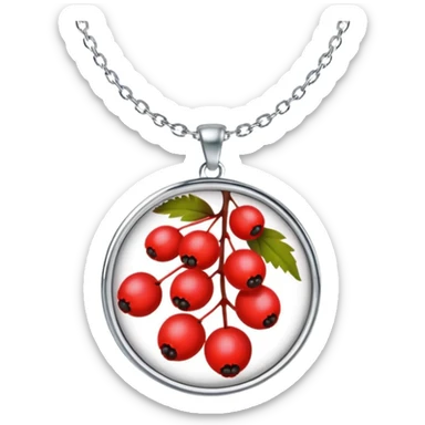 rowan/mountain ash berries as necklace, simple sticker