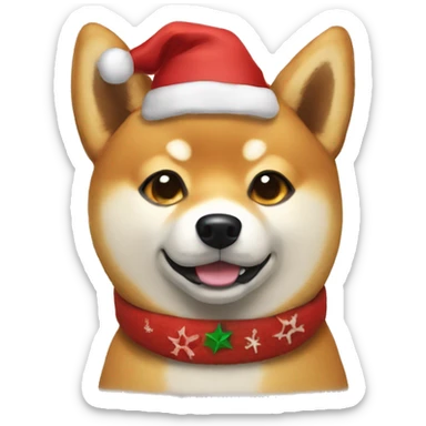 a christmas shiba inu sticker