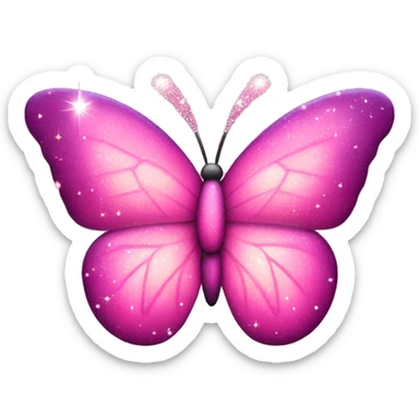 pink butterfly with sparkles sticker