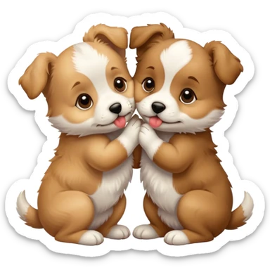 Two puppies kissing sticker