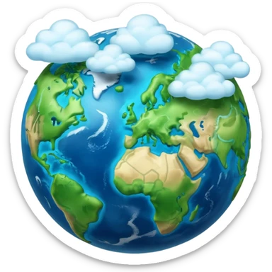 3d planet earth sticker