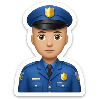 bald police sticker