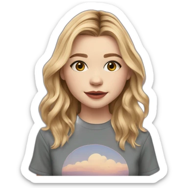 chloë grace moretz cartoon wearing tee sticker